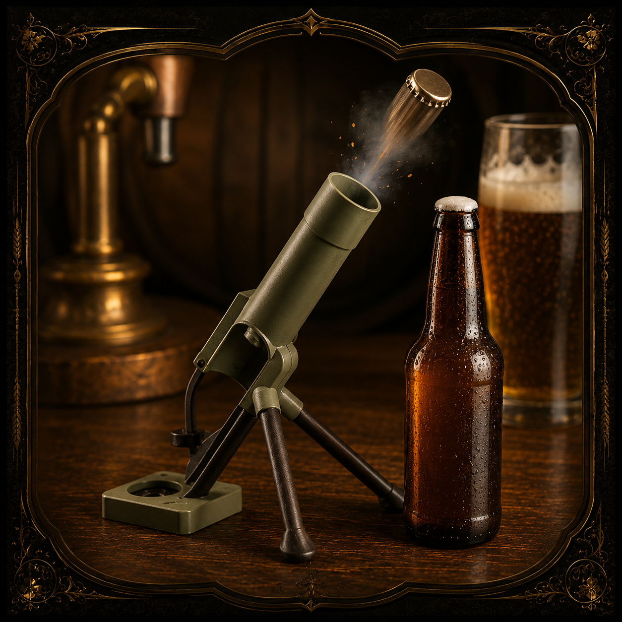 The Mortar Opener — 51mm Tactical Artillery Bottle Opener